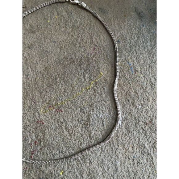 925 Collar Necklace Sterling Silver NG Rope Style Stamped - Picture 5 of 11